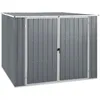 Image de vidaXL Abri De Jardin En Acier Galvanisé Gris Avec Toit Incliné & Portes Doubles 195x198x159 Cm