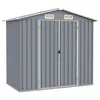 Image de vidaXL Vidaxl Abri De Jardin Gris 205x129x183 Cm Acier Galvanisé