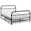Image de vidaXL Cadre de lit sans matelas noir mÃ©tal 120x200 cm