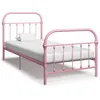 Image de vidaXL Cadre de lit Rose Métal 100 x 200 cm