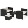 Image de Vidaxl Salon De Jardin 5 Pcs Avec Coussins RÃ©sine TressÃ©e Noir