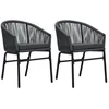 Image de Vidaxl Chaises De Jardin Lot De 2 Anthracite Rotin Pe