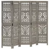 Image de vidaXL Cloison de séparation 5 panneaux Gris 200x165 cm Bois manguier