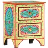 Image de vidaXL Table de chevet peinte à la main 40x30x50 cm Bois de manguier286158