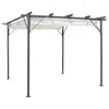 Image de vidaXL Pergola avec toit rétractable Blanc crème 3 x 3 m Acier