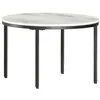 Image de vidaXL Table basse Blanc et noir Ø65 cm Marbre solide véritable