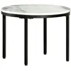 Image de vidaXL Table basse Blanc et noir Ø50 cm Marbre solide véritable286411