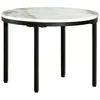 Image de vidaXL Table basse Blanc et noir Ã50 cm Marbre solide vÃ©ritable