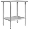 Image de vidaXL Table de travail de cuisine 80x60x85 cm Acier inoxydable51186