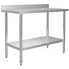 Image de vidaXL Table de travail de cuisine avec dosseret 120x60x93 cm Inox51191