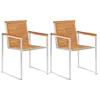 Image de vidaXL Chaises de jardin lot de 2 acacia solide et acier inoxydable46495