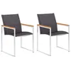 Image de vidaXL Chaises de jardin lot de 2 Textilène et acier inoxydable Gris46497