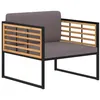 Image de vidaXL Chaises de jardin et coussins lot de 2 Bois d'acacia Gris foncé46508