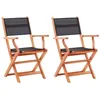 Image de vidaXL Chaises pliables de jardin lot de 2 Noir Eucalyptus textilène48692