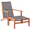 Image de vidaXL Chaise de jardin et repose-pied Gris Eucalyptus et textilène48696