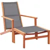 Image de Vidaxl Chaise De Jardin Et Repose-Pied Gris Eucalyptus Et TextilÃ¨ne