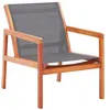 Image de vidaXL Chaise de jardin Gris Bois d'eucalyptus solide et textilène48697