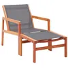 Image de vidaXL Chaise de jardin et repose-pied Gris Eucalyptus et textilène 48698