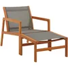 Image de Chaise De Jardin Et Repose-Pied Gris Eucalyptus Et TextilÃ¨ne Vidaxl Vidaxl