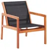 Image de vidaXL Chaise de jardin Noir Bois d'eucalyptus solide et textilène48701