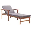 Image de vidaXL Chaise longue et coussin Résine tressée et bois d'acacia Gris48705
