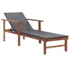 Image de vidaXL Chaise longue Résine tressée et bois d'acacia massif Noir48706
