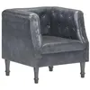 Image de vidaXL Chaise cabriolet gris cuir véritable286591