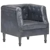 Image de vidaXL Chaise cabriolet gris cuir vÃ©ritable