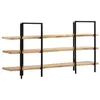 Image de vidaXL Bibliothèque à 3 niveaux 160x31x80 cm Bois de manguier massif286604