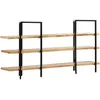 Image de vidaXL Vidaxl Bibliothèque À 3 Niveaux 160x31x80 Cm Bois De Manguier Massif