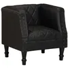 Image de vidaXL Chaise cabriolet Noir Cuir véritable de chèvre286617