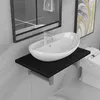 Image de vidaXL Meuble de salle de bain en deux piÃ¨ces CÃ©ramique Noir