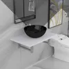 Image de vidaXL Meuble de salle de bain en deux piÃ¨ces CÃ©ramique Blanc