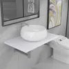 Image de vidaXL Meuble de salle de bain en deux pièces Céramique Blanc279343