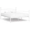 Image de vidaXL Vidaxl Cadre De Lit Et Sommier À Lattes Blanc Métal 180 X 200 Cm