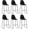 Image de vidaXL Vidaxl Chaises De Bar 6 Pcs Noir Plastique