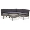 Image de vidaXL Salon de jardin 6 pcs avec coussins résine tressée gris48938