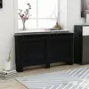 Image de vidaXL Cache-radiateur noir 152x19x81,5 cm MDF288195