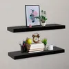 Image de vidaXL Vidaxl Étagères Murales Flottantes 2 Pcs Noir 80x20x3,8 Cm
