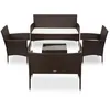 Image de Vidaxl Salon De Jardin 5 Pcs Avec Coussins RÃ©sine TressÃ©e Noir
