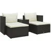 Image de vidaXL Vidaxl Salon De Jardin 5 Pcs Avec Coussins Résine Tressée Marron