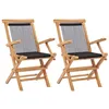 Image de vidaXL Chaises pliables de jardin lot de 2 Bois teck solide et corde49362