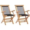 Image de Vidaxl Chaises Pliables De Jardin 2 Pcs Bois De Teck Solide Et Corde
