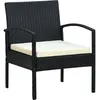 Image de vidaXL Vidaxl Chaise De Jardin Avec Coussin Résine Tressée Noir