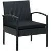 Image de vidaXL Chaise de jardin avec coussin Résine tressée Noir