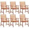 Image de vidaXL Chaises à manger d'extérieur lot de 6 Acacia massif