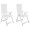 Image de vidaXL Chaises inclinables de jardin lot de 2 Plastique Blanc