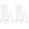 Image de vidaXL Ensemble De Chaises De Jardin Set De 2 Avec Dossier Ajustable Et Repliable Plastique Blanc