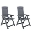 Image de vidaXL Chaises inclinables de jardin lot de 2 Plastique Anthracite48761