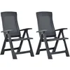Image de Vidaxl Chaises Inclinables De Jardin Lot De 2 Plastique Anthracite